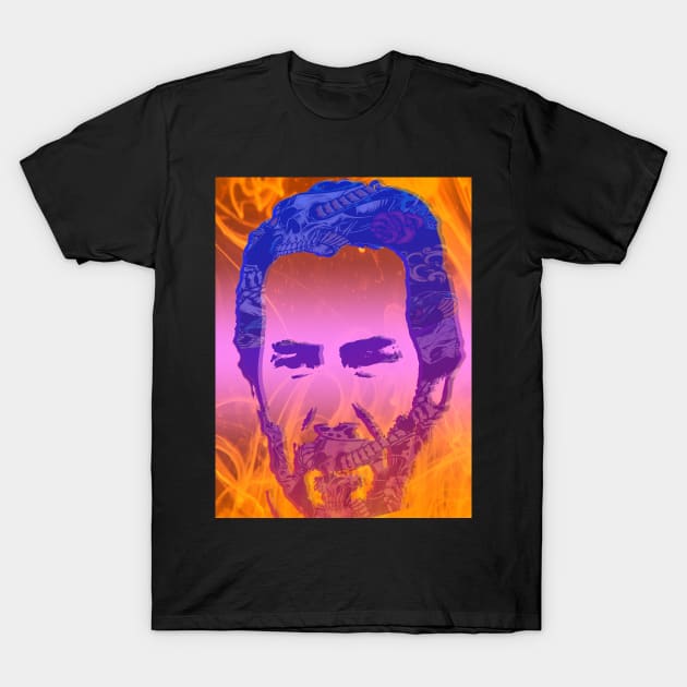 John Wick pop art skull fire, pattern poster T-Shirt by happy-printing